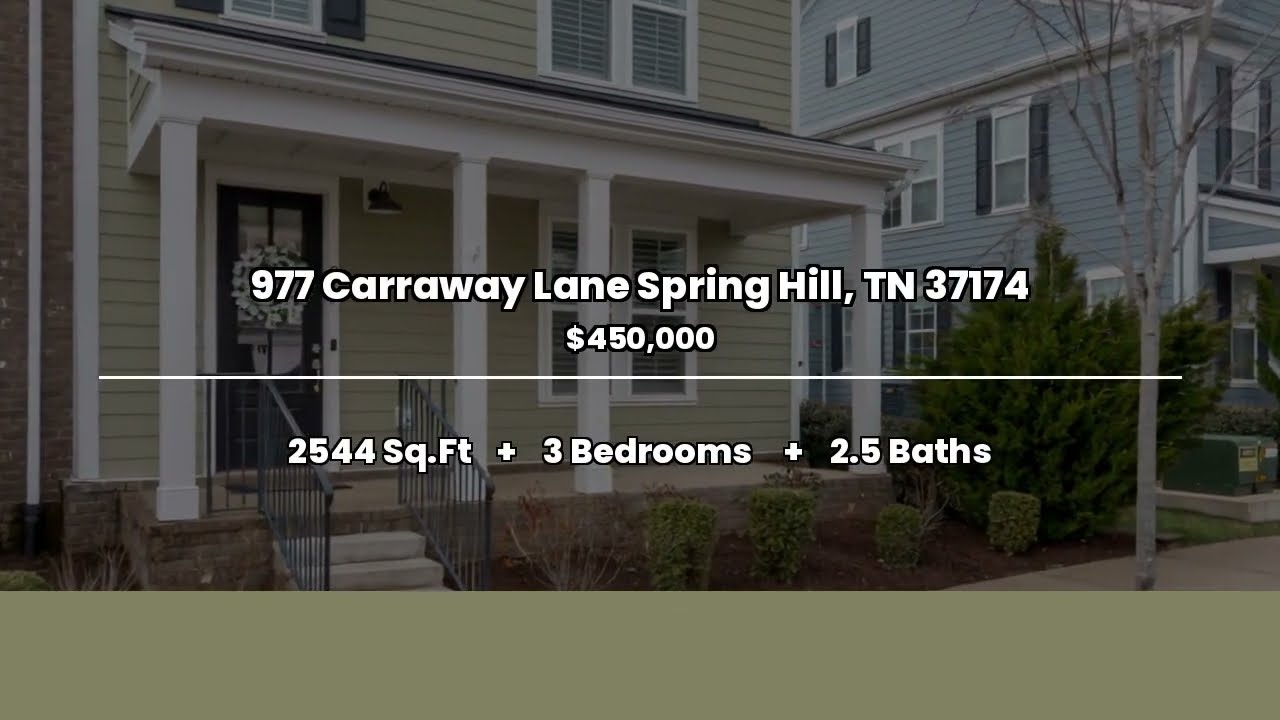 977 Carraway Ln Spring Hill TN. | Cindy & Joe Borbely 615.945.0552 Nashville Realty Group®