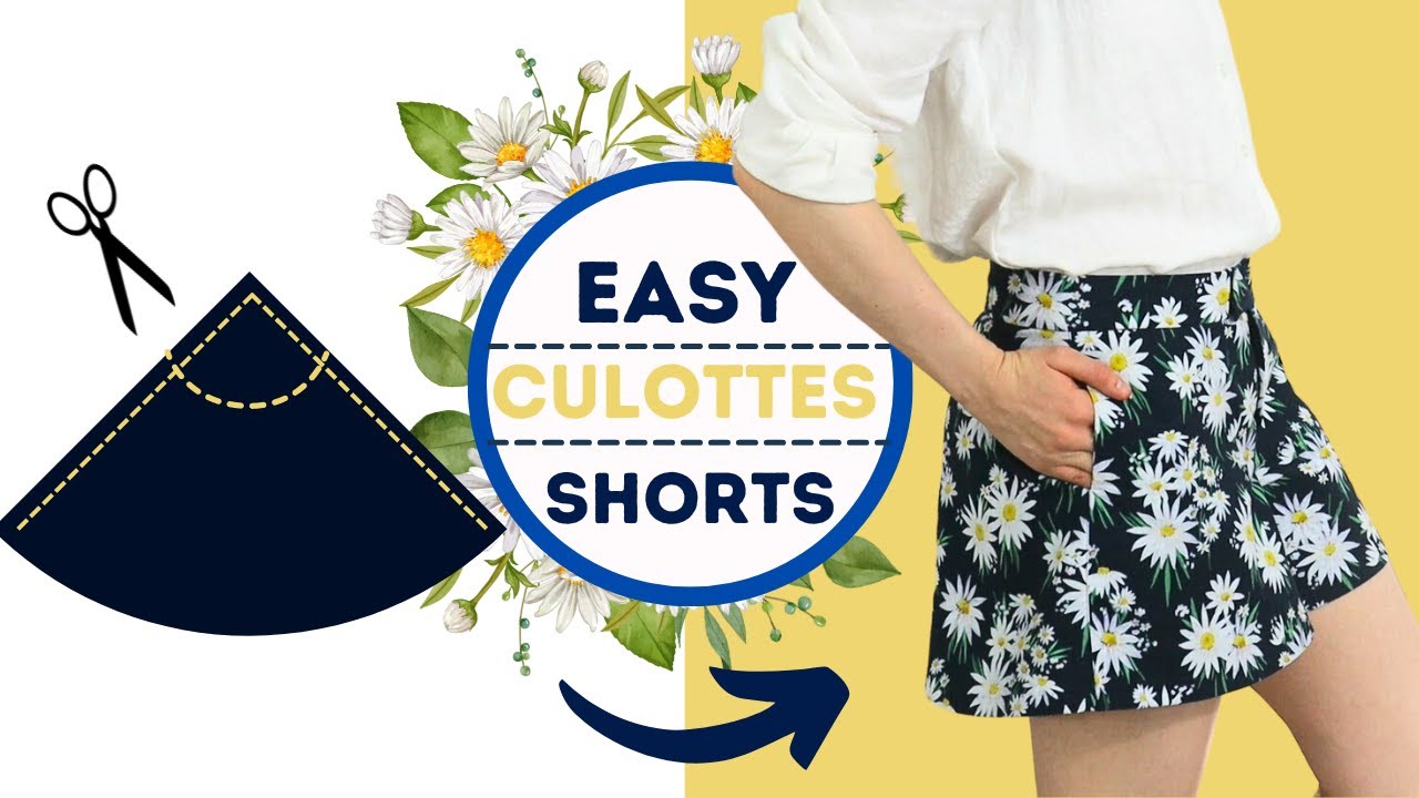 How to draft a QUICK and EASY circle culotte pants/shorts? Detailed Tutorial