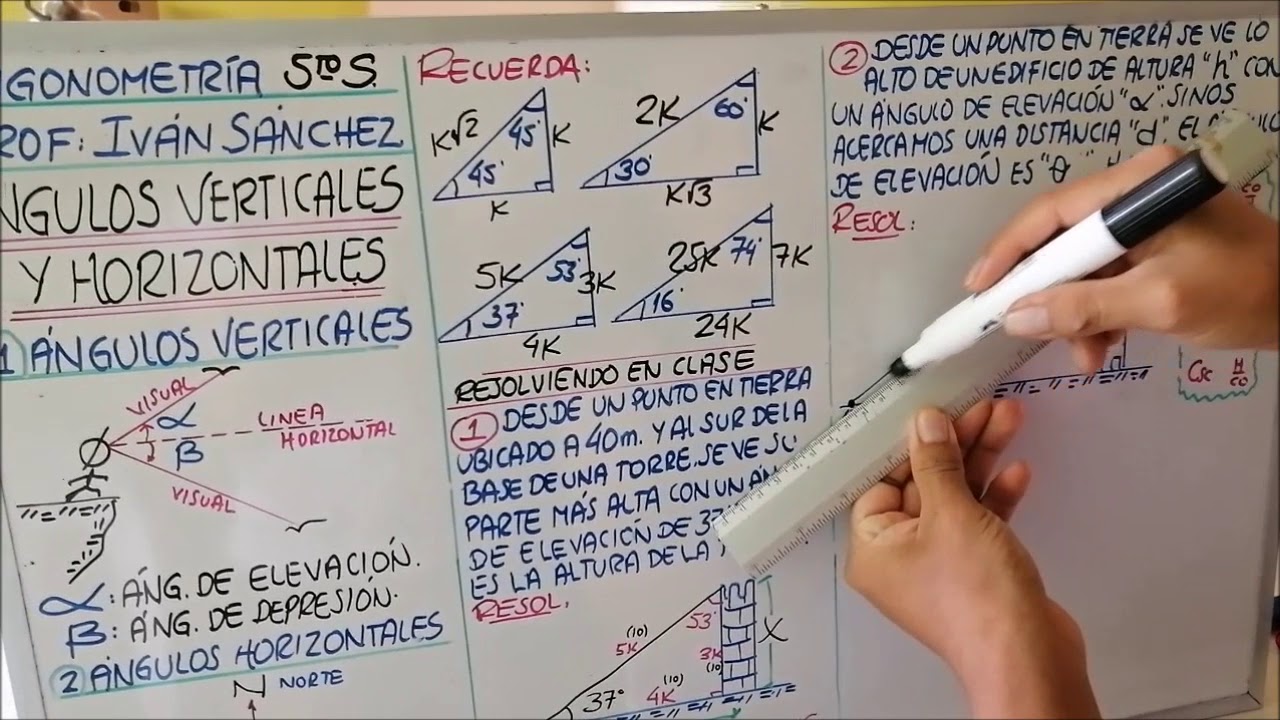 ÁNGULOS VERTICALES Y HORIZONTALES  #TRIGONOMÉTRICA