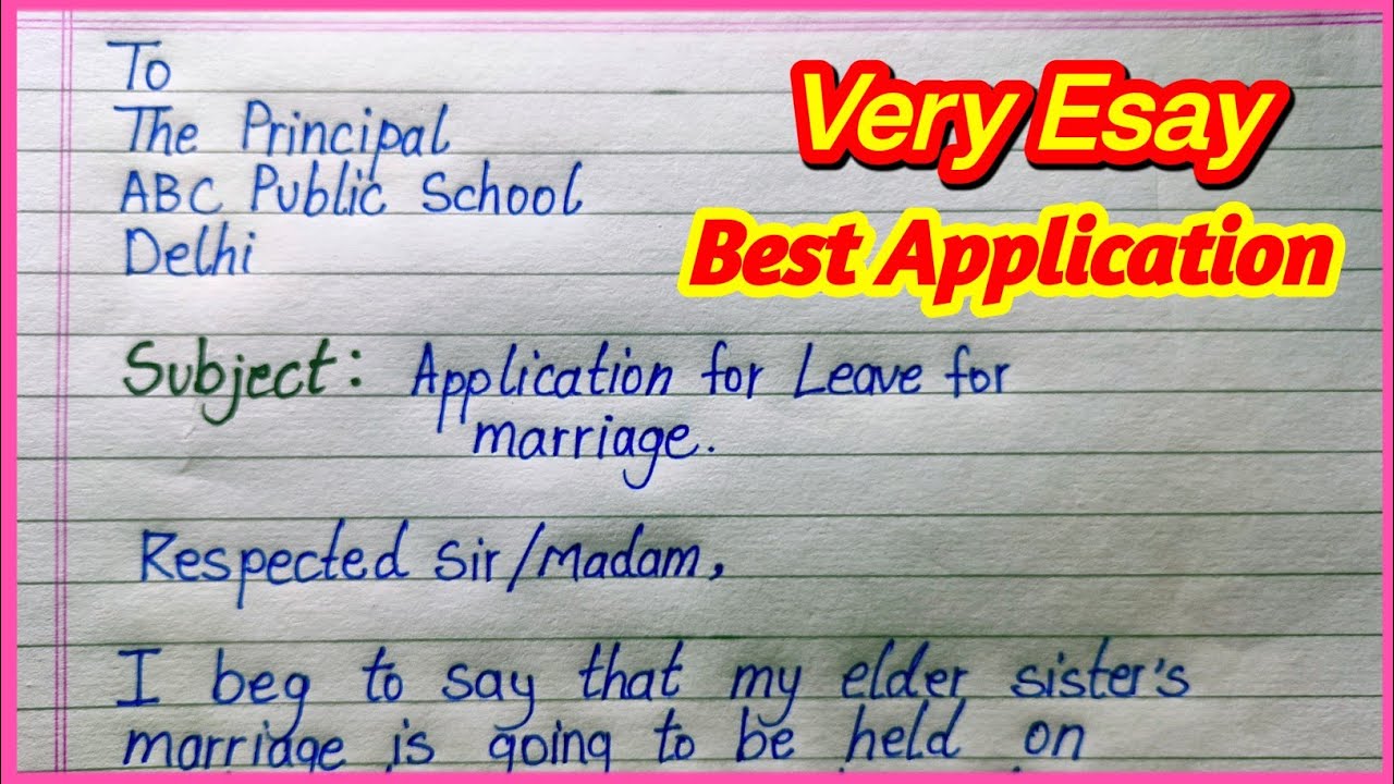 Application for Leave for Marriage | Leave Letter for Sister Marriage | Full Format 2026