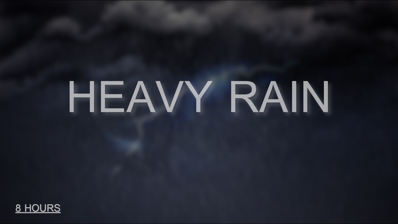 🌧️ 8 Hours Heavy Rain for Deep Sleep  Black Screen  Rain + Brown Noise  No Talking