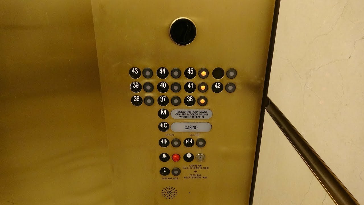 Mitsubishi High-Speed Elevators at Augustus Tower, CP Hotel & Casino in Las Vegas, NV.