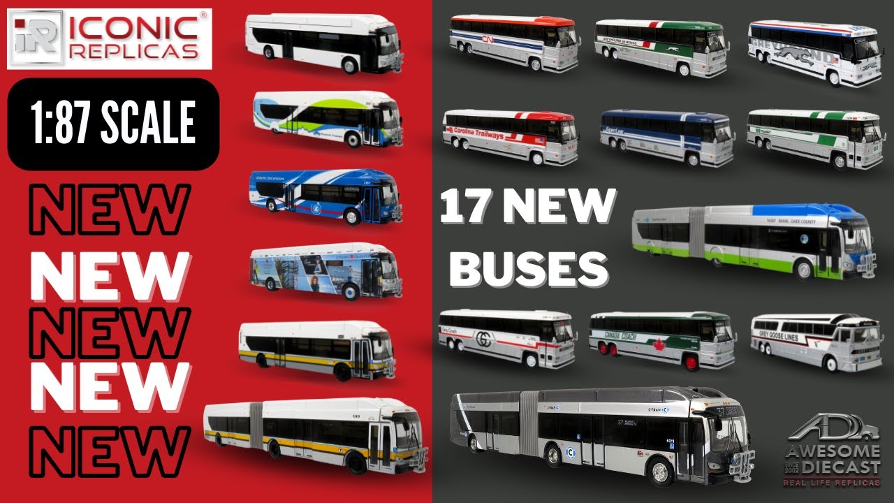 Iconic Replicas - 1:87 MCI MC-7 & MC-9 | NFI Xcelsior XN40 & XN60 Articulated Buses