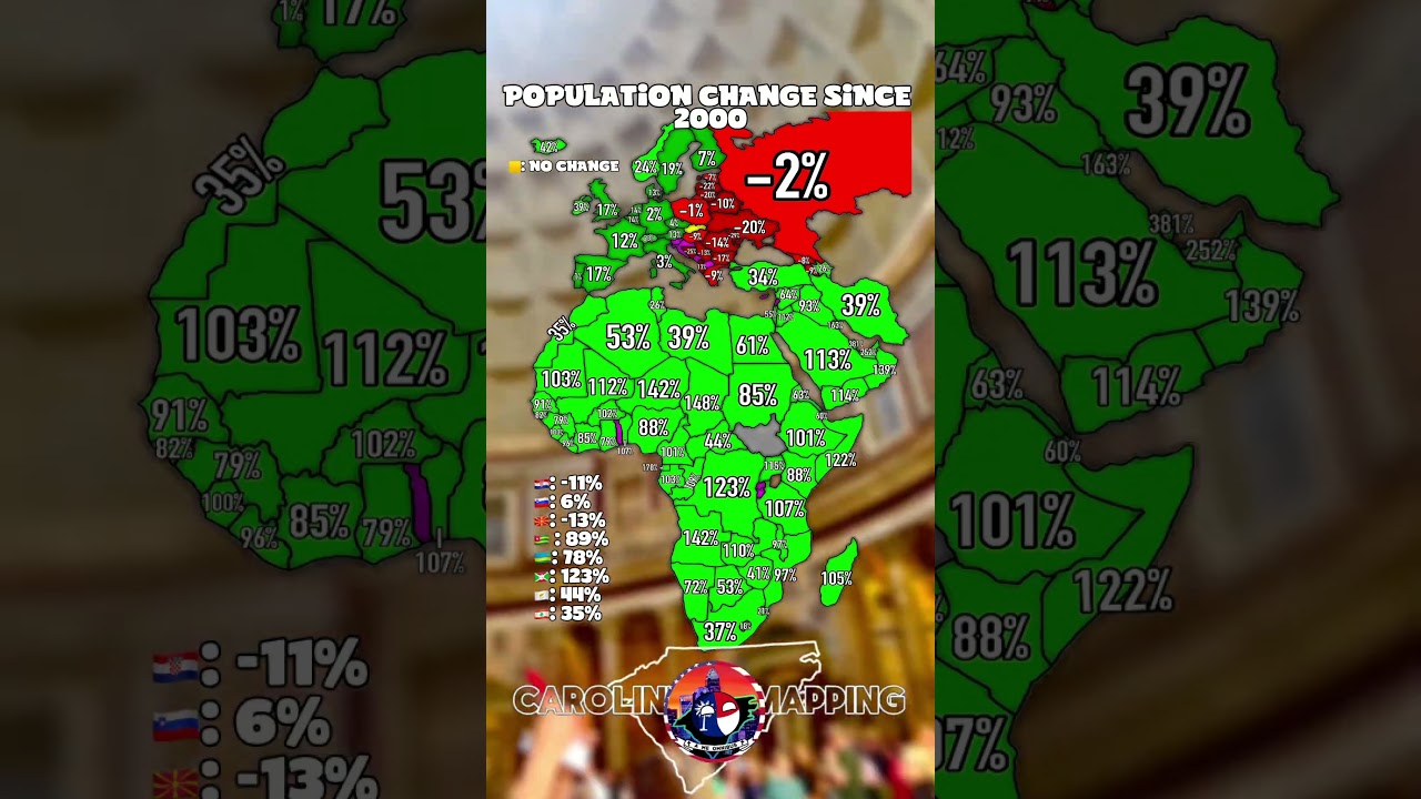 Population Change Since 2000 #countrys #countries #mapping #mapper #world #population #worldmap