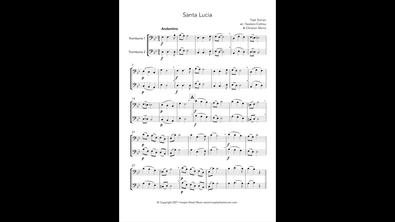 Santa Lucia (Trombone Duet)