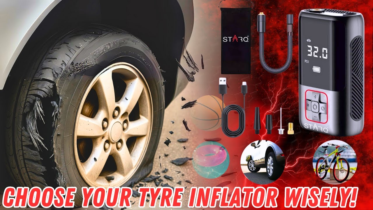 🔥 Best Tyre Inflator Under ₹1500! 🚗🏍️🚲 | STARQ Air Pump Honest Review | Must-Have for Every Ride!