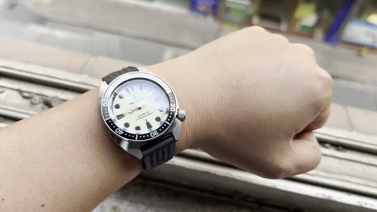 Full Lume Dial Under $100?! PARNSRPE Black Diver Watch Review