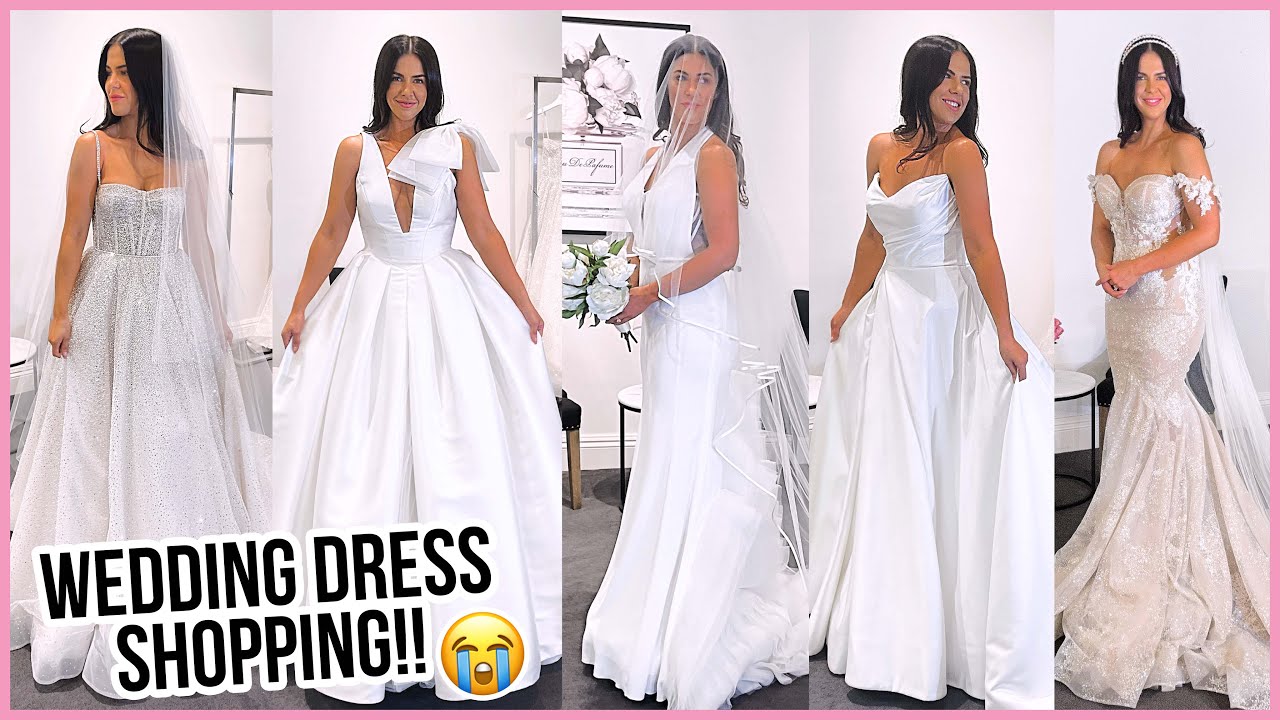 WEDDING DRESS SHOPPING!! TRYING ON THE PRETTIEST DRESSES!!