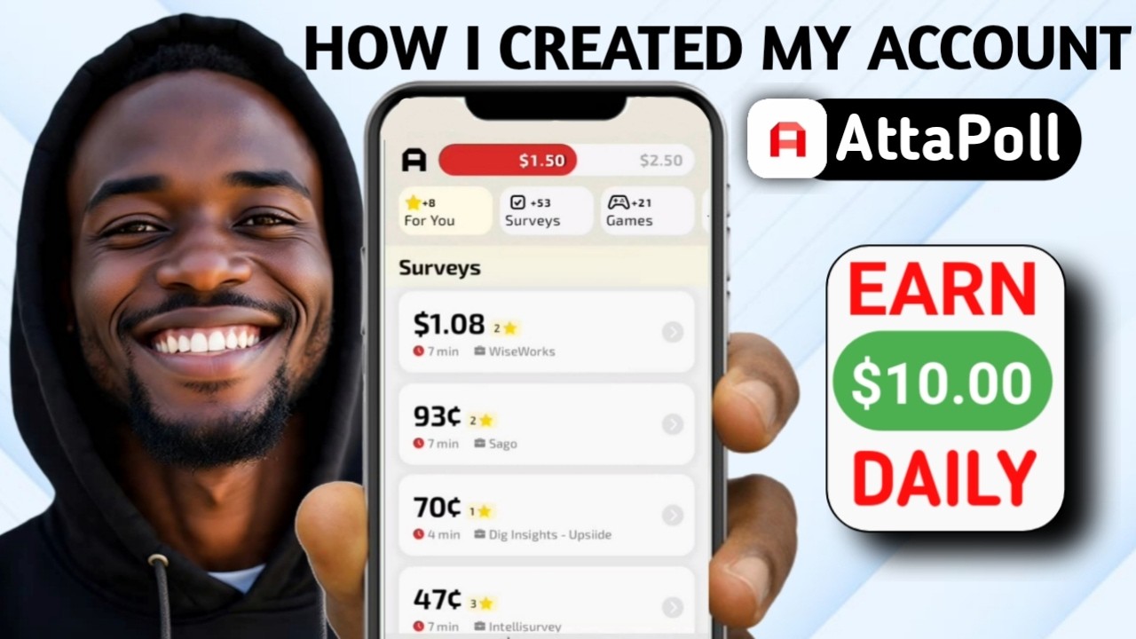 How I Created My ATTAPOLL Account | Make $10 Daily from Attapoll Surveys