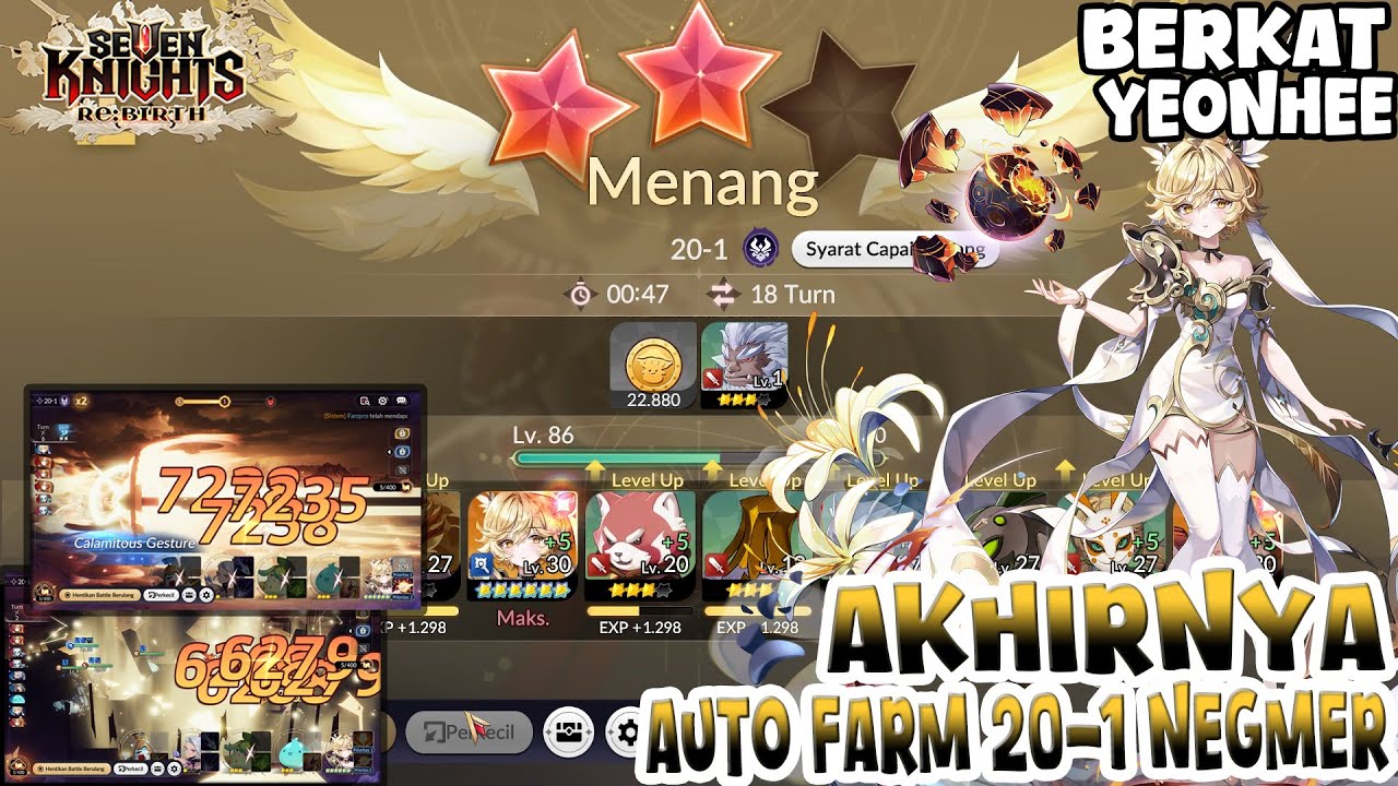 Akhirnya Farm 20-1 Nightmare dengan Yeonhee 40 detik doang 1X jalan | Seven Knights Re:BIRTH