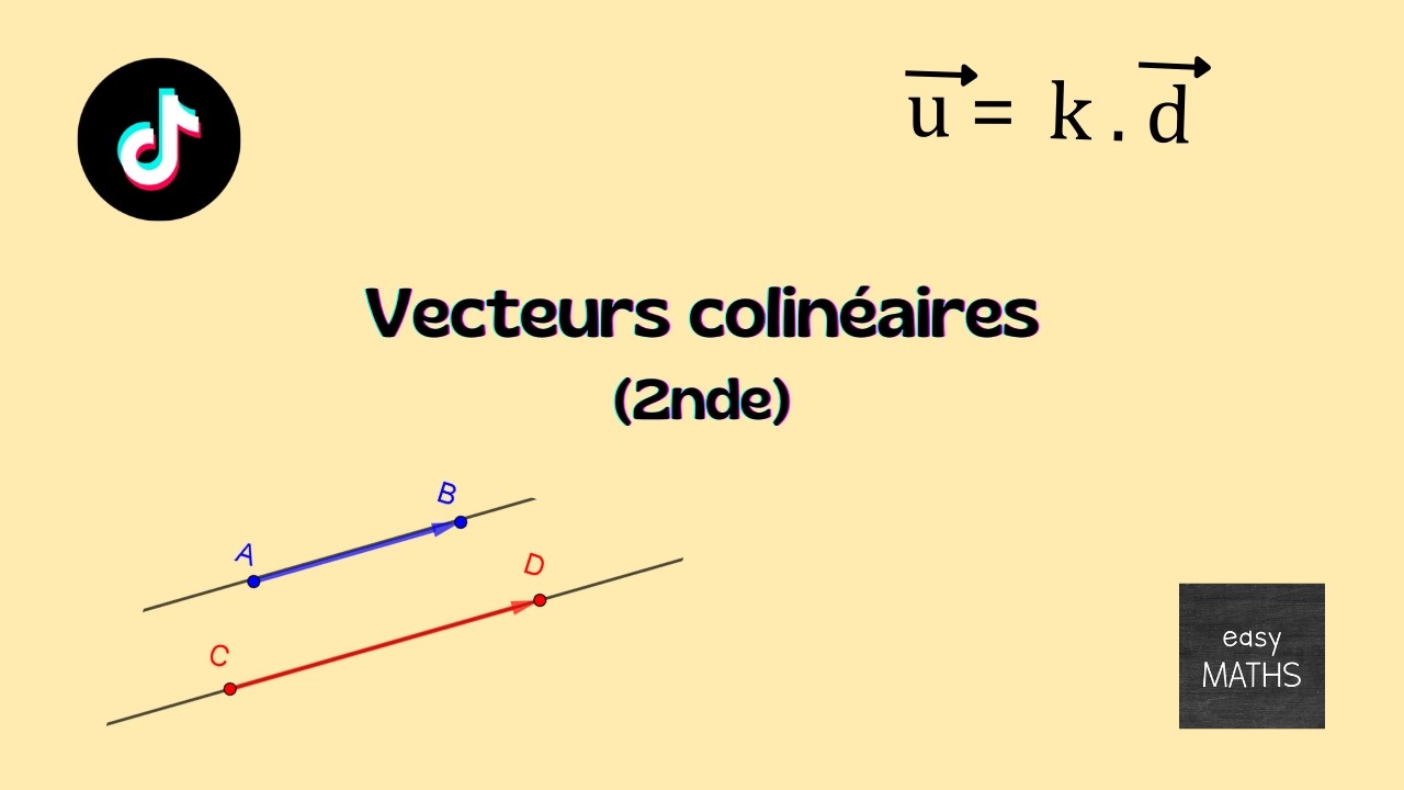 Vecteurs colinéaires (2nde) #mathematics #college #lycée #study #géométrie