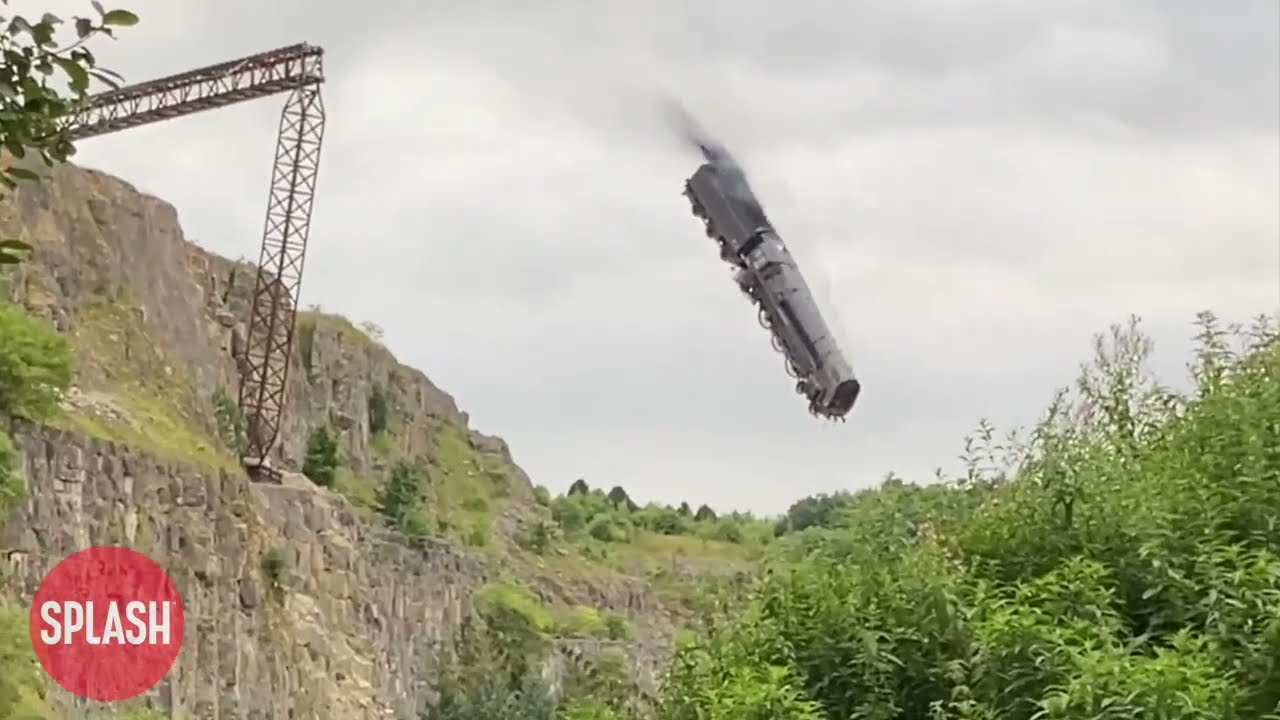 Tom Cruise Filming A Steam Engine Fall Off A Cliff During Mission Impossible Filming - 20 Aug 21