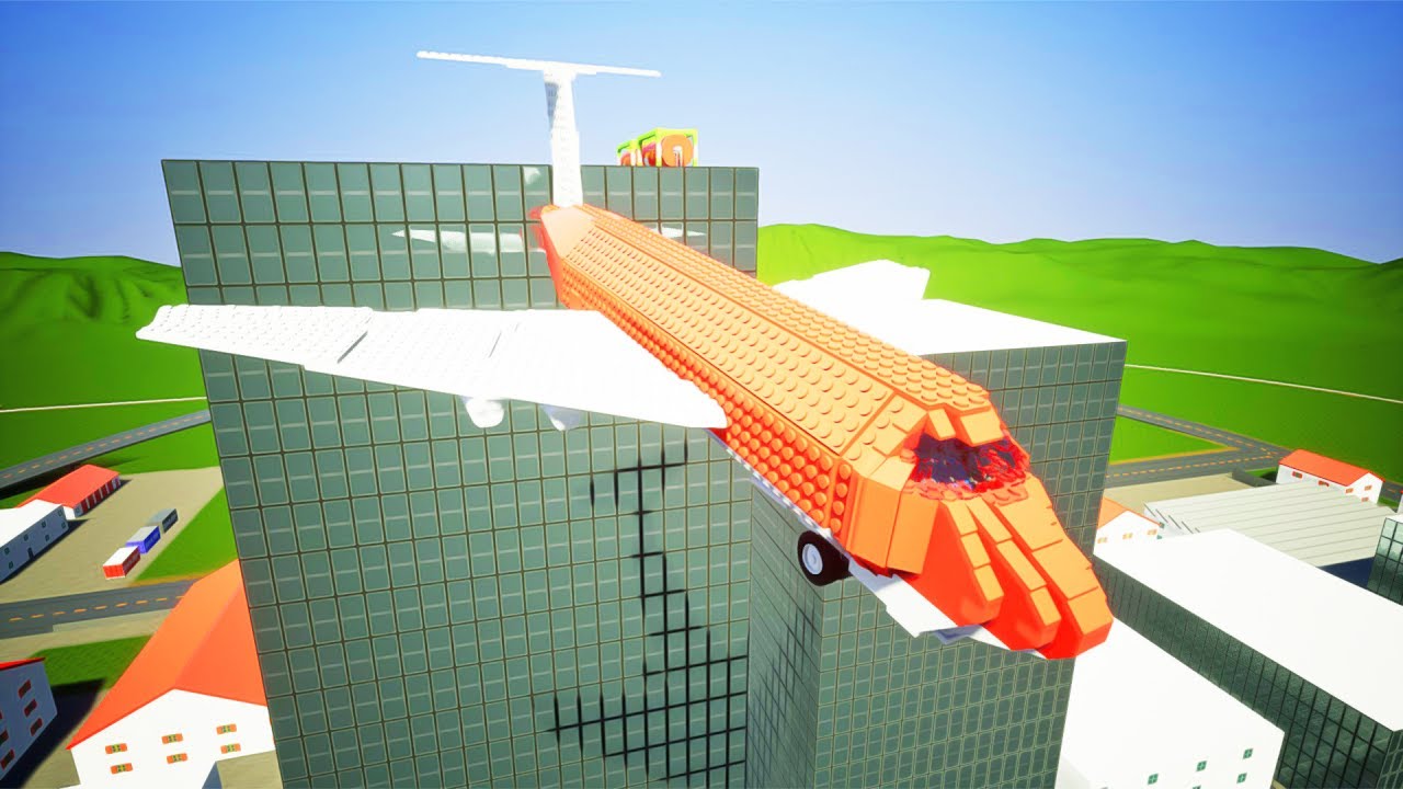 Lego Airplane Falls Crashes #2 | Brick Rigs