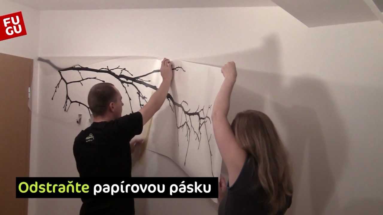 Jak nalepit velké Fugu samolepky zeď - Větev a ptáček