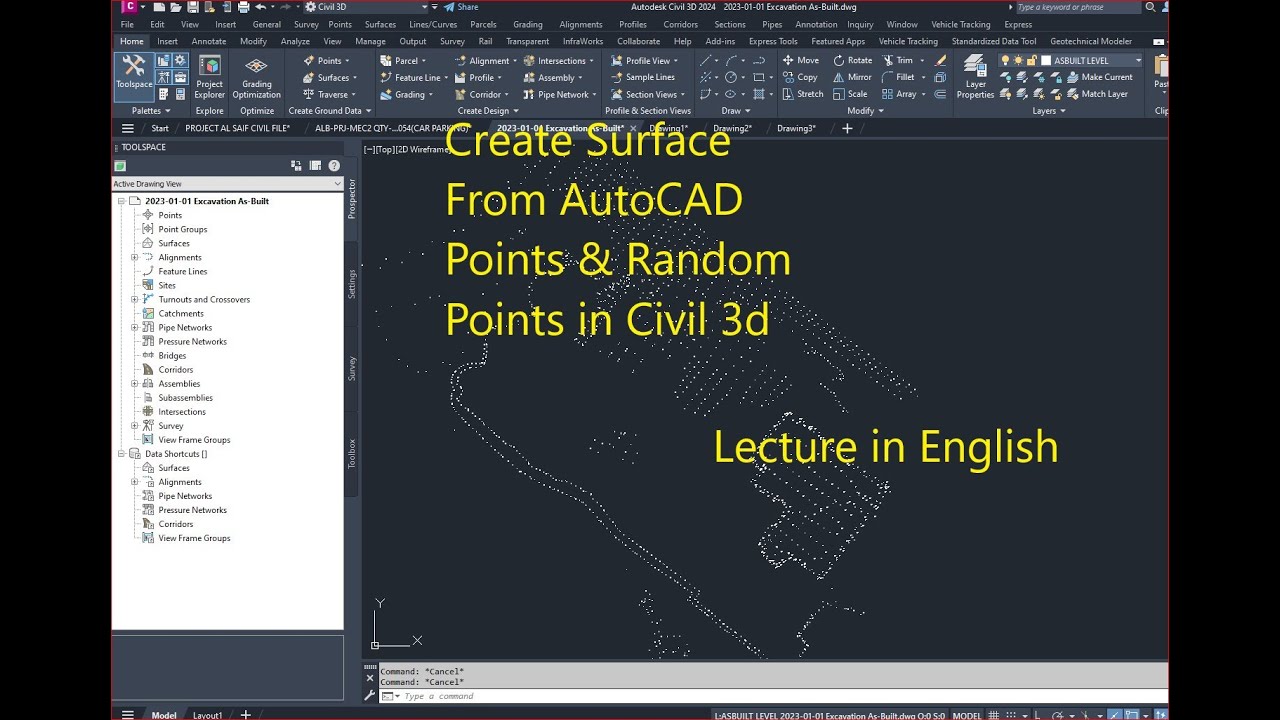 how to Create Surface from AutoCAD Points in Civil 3d