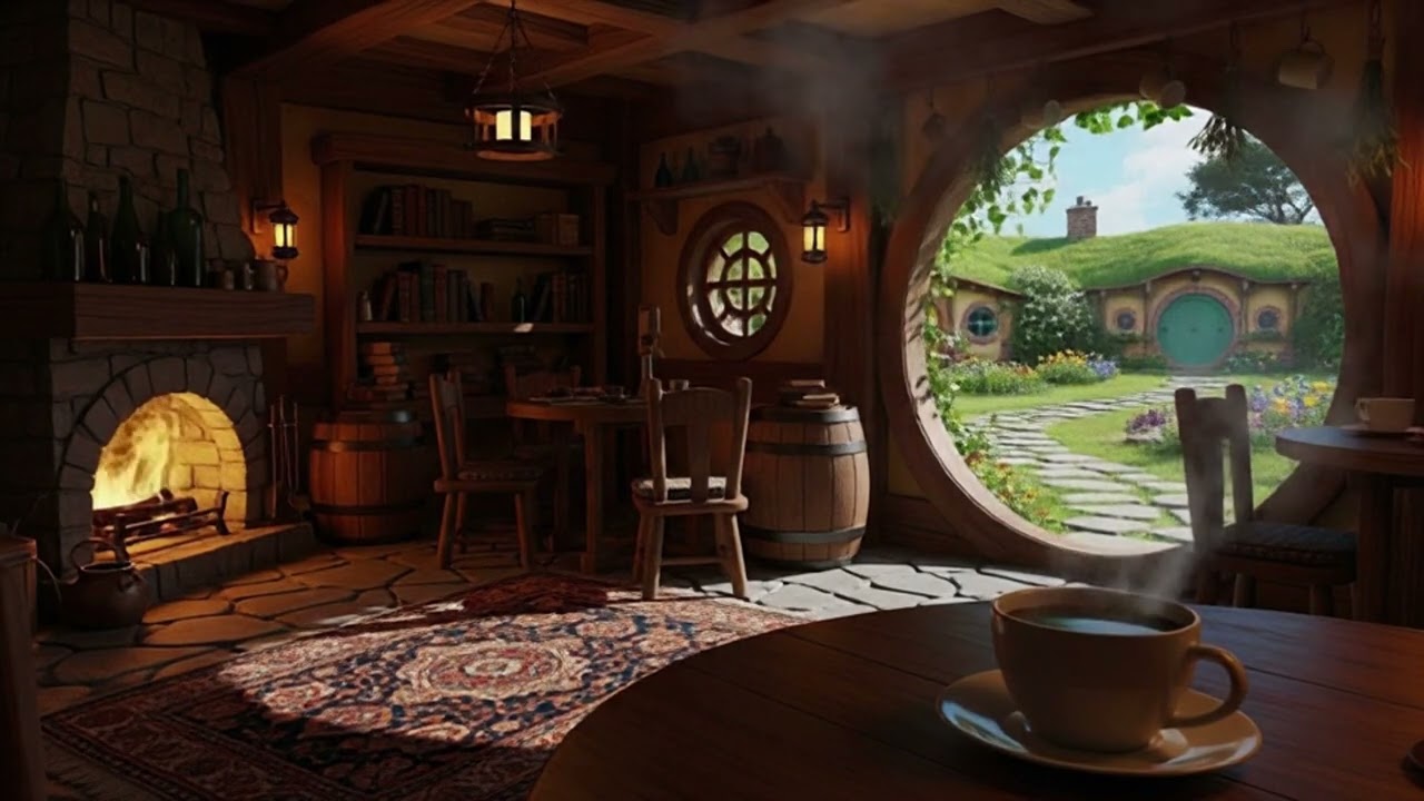 Cozy Hobbit Tavern Ambience | Relaxing Lord of the Rings Inspired Music