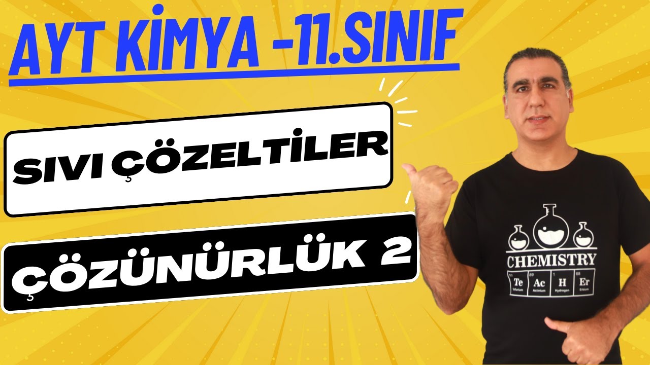 ÇÖZÜNÜRLÜK 2 ( 11. Sınıf / Ayt Kimya 2024 )