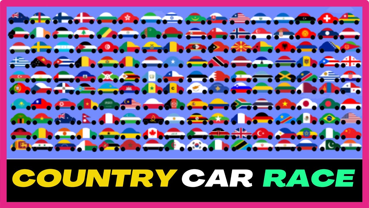 Infected Car Race - Algodoo Car Race | Elimination Race | Country Cars Infected | Infection Car Race