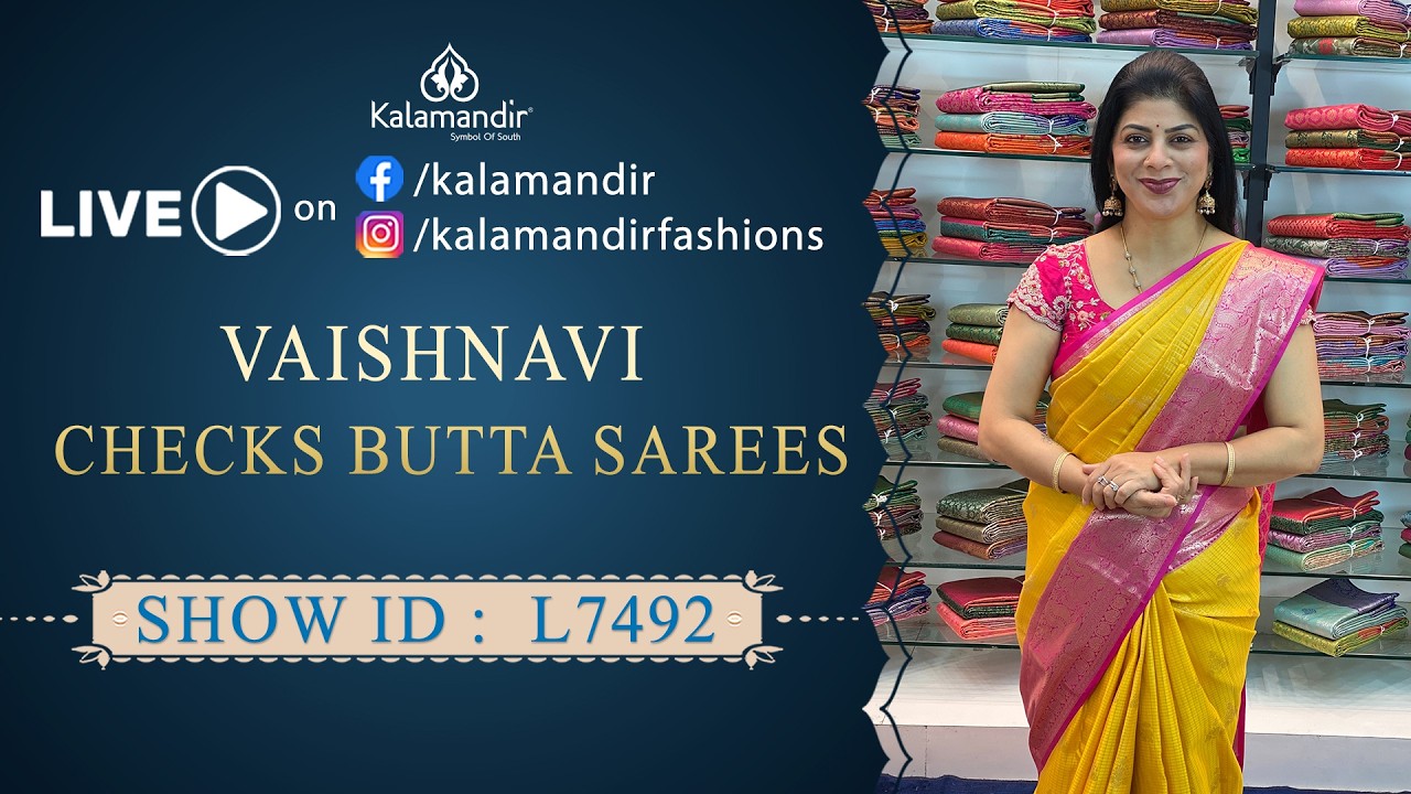 Vaishnavi Checks Buta Pattu Sarees -Special Price | WhatsApp Number 9852 9852 99 | Kalamandir Sarees