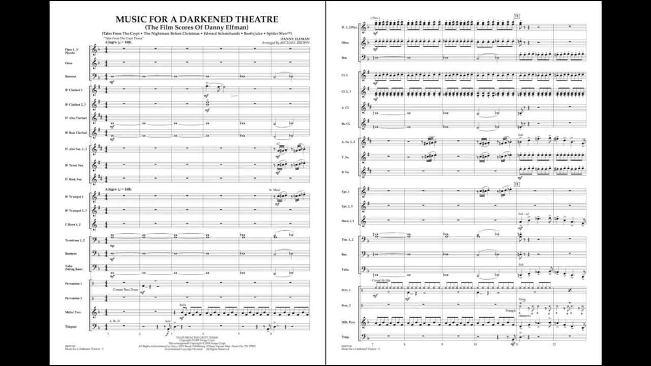 Music for a Darkened Theater by Danny Elfman/arr. Michael Brown