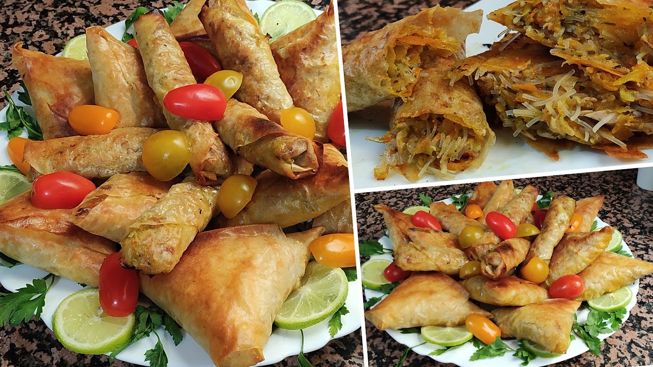 بريوات بالخضر والطون مقرمشين و بحشوة كاتجي لذيذة بزاف