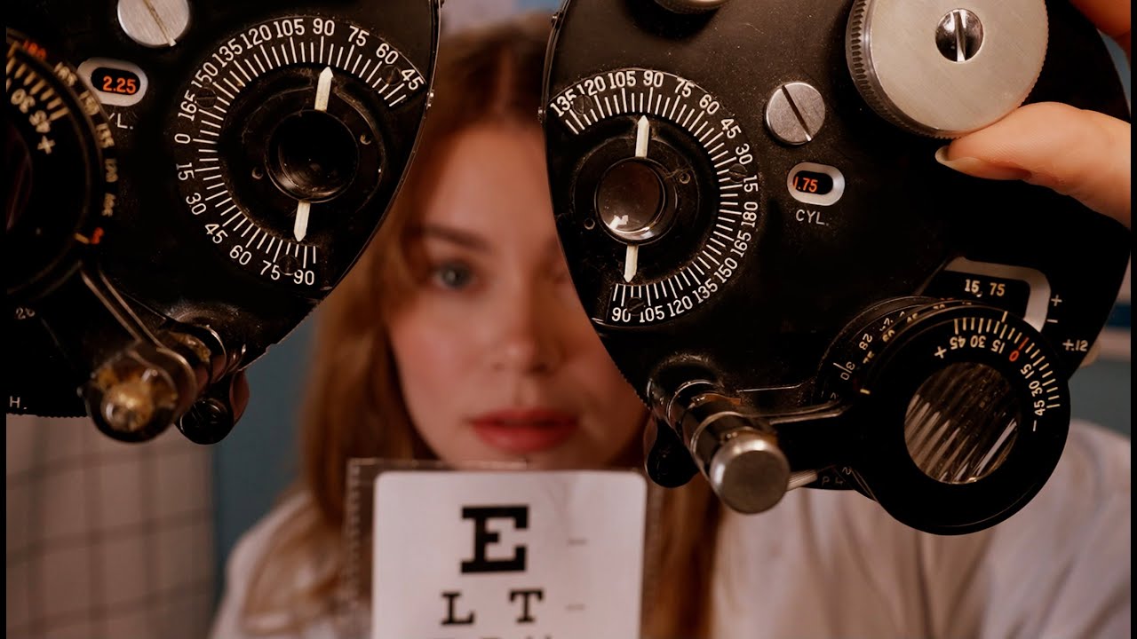 ASMR Eye Exam: Better 1, Better 2? | Light Tests, Lens Flipper, Refractory Testing