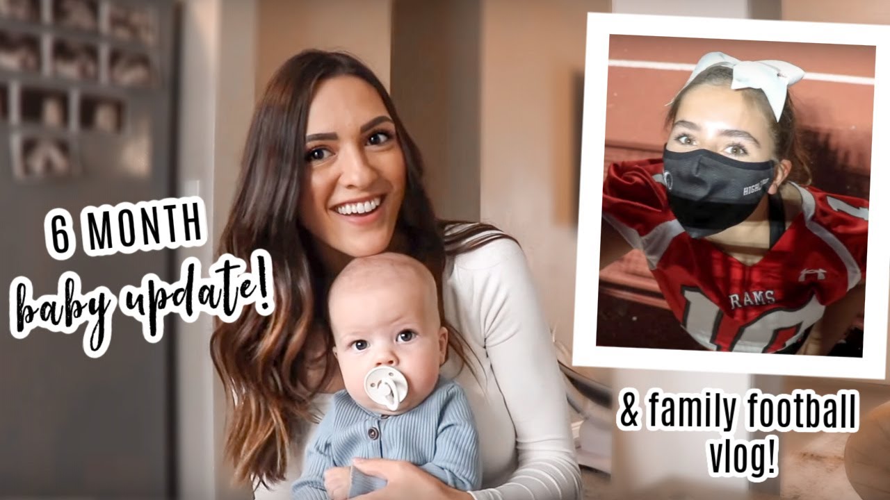 6 month baby update! & family football game | Logan & Morgan