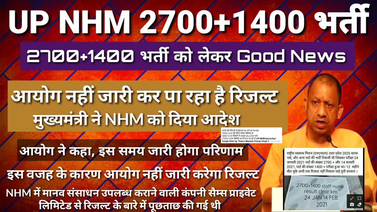 UP NHM 2700+1400 Result Imp Notice | Result News | आयोग नहीं जारी करेगा | UP NHM Bharti रद्द News