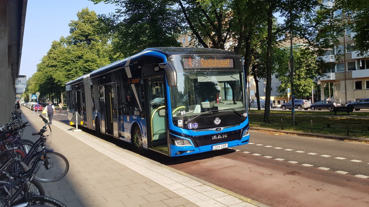 Linje 4 Östra station-Radiohuset med Keolis 4105