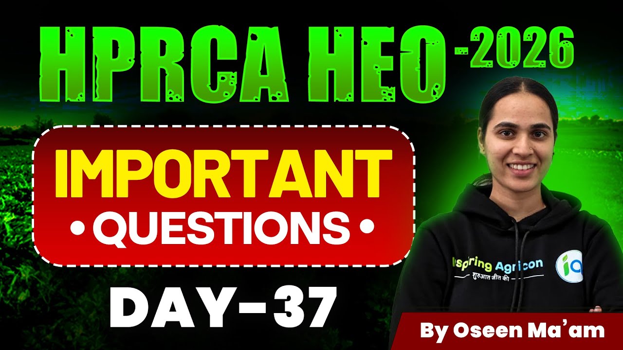 HPRCA HEO Exam - 2026 | Important questions | HP Horticulture Extension Officer | Oseen ma'am