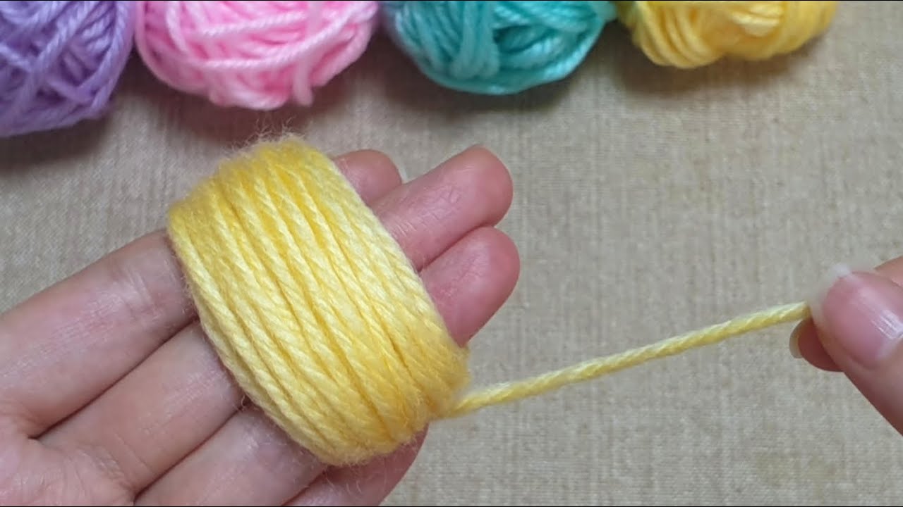 Super Easy Woolen Flower Ideas with Finger - Hand Embroidery Amazing Trick - Wool Flower Design