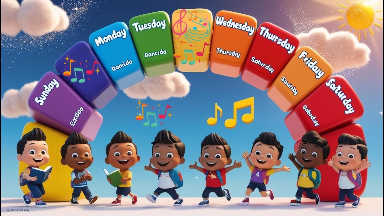 🎵 Days of the Week Song for Kids  Learn 7 Days  Sunday to Saturday  Preschool Learning Song