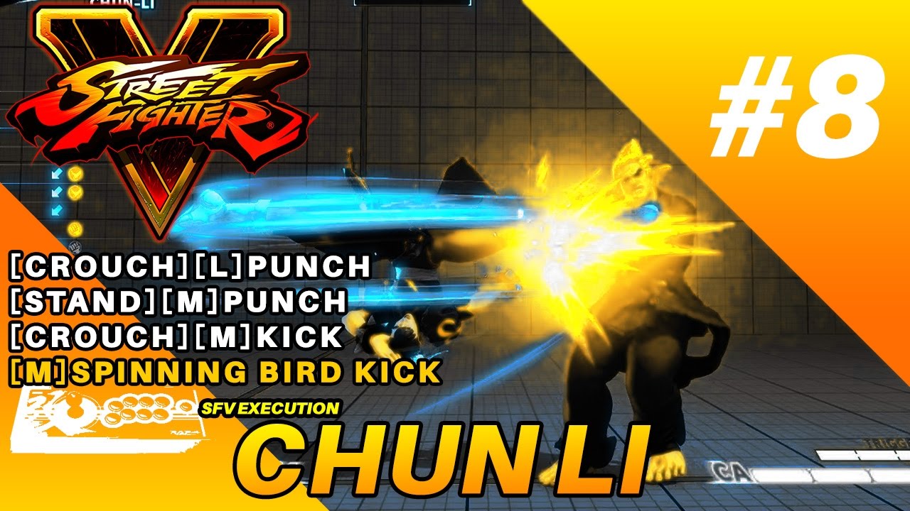 SFV Chun Li Execution : Cr.LP St.MP Cr.MK xx M.SBK (Arcade Stick)