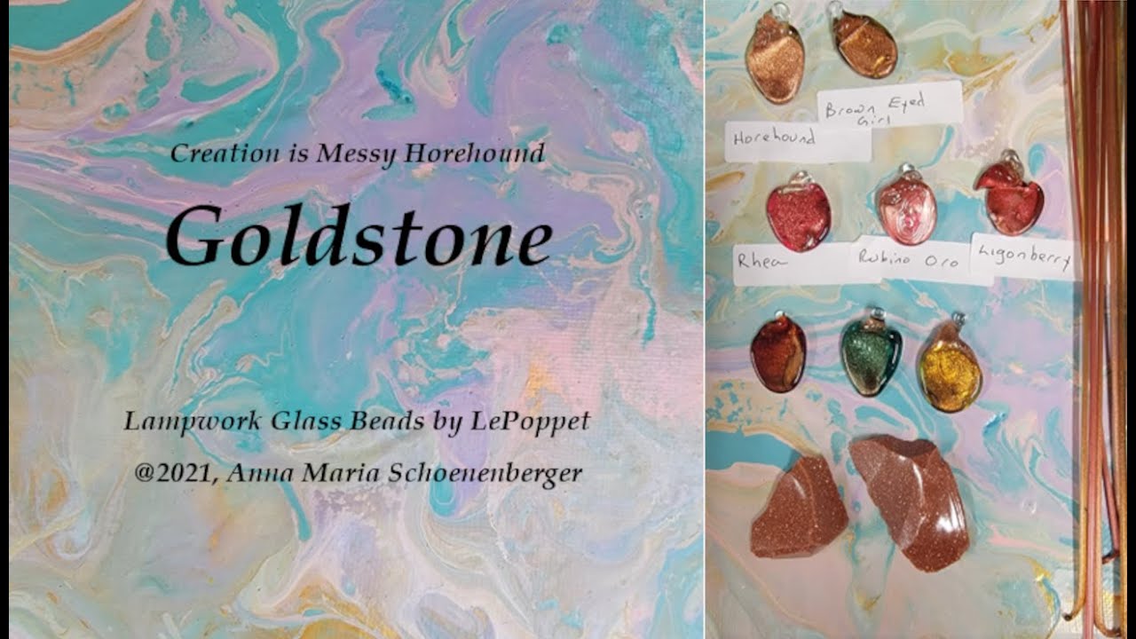 Lampwork Glass Beads: CIM Horehound and Goldstone