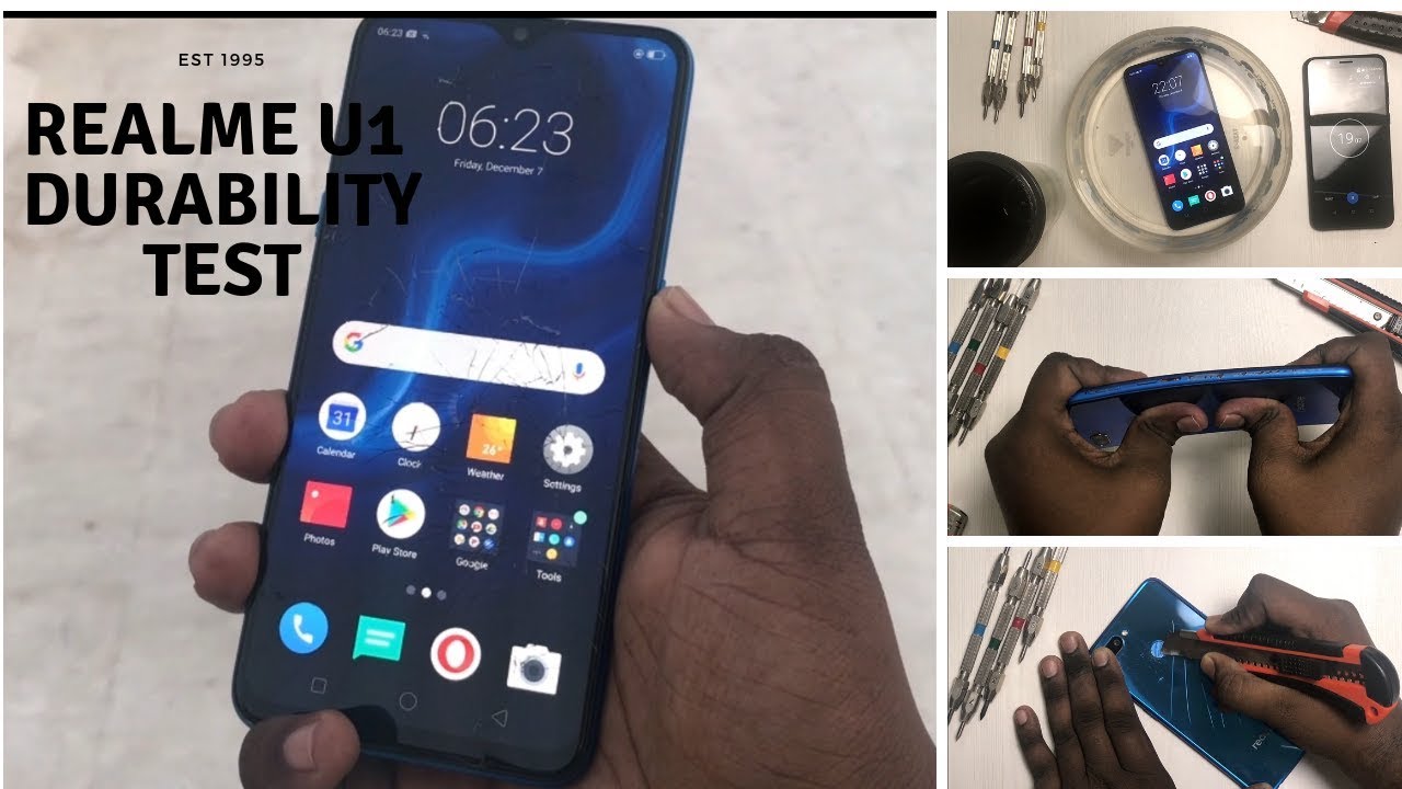 Realme U1 &mdash; Тест на прочность: падение, изгиб, проверка экрана, царапины, вода, пламя.