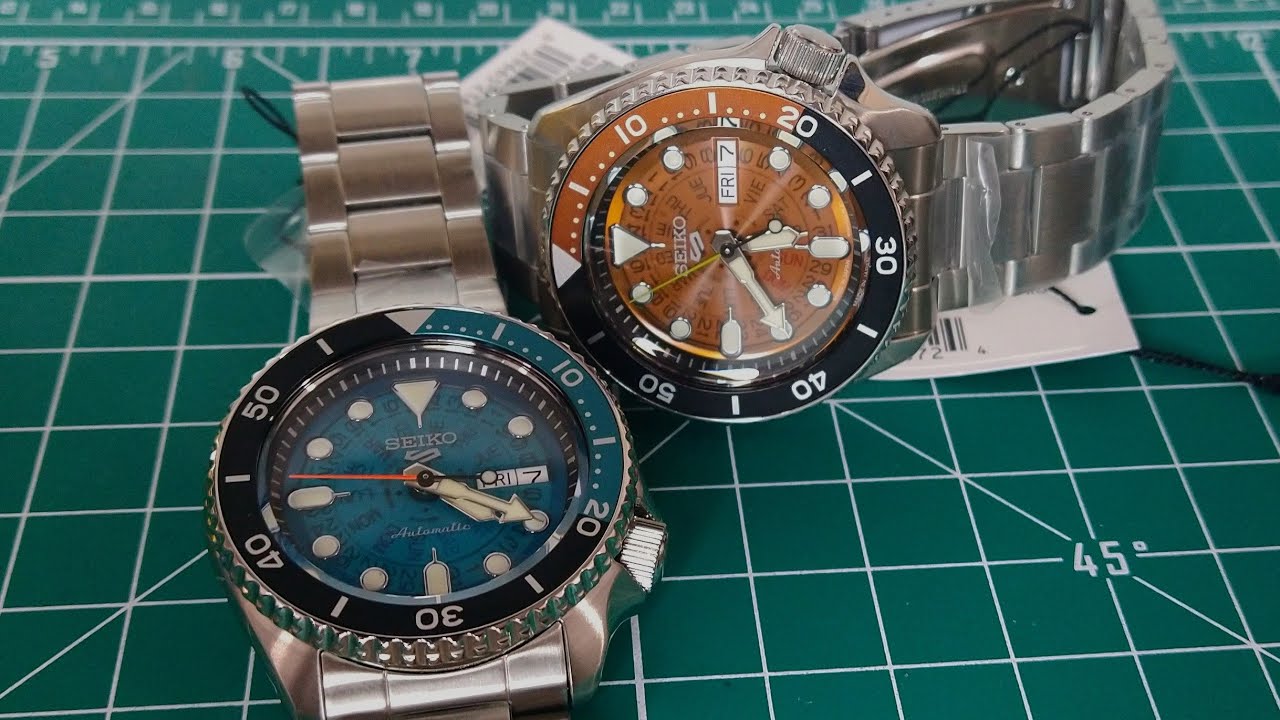 Seiko 5 Sports SRPJ45 & SRPJ47 Time Sonar Transparent Dial Automatics