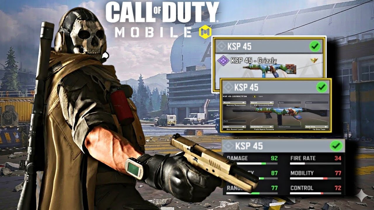 Ksp 45_Extreme Damage, High Movement,quick Ads speed, No Recoil, Cod Mobile Bast Gun Attachment,2026