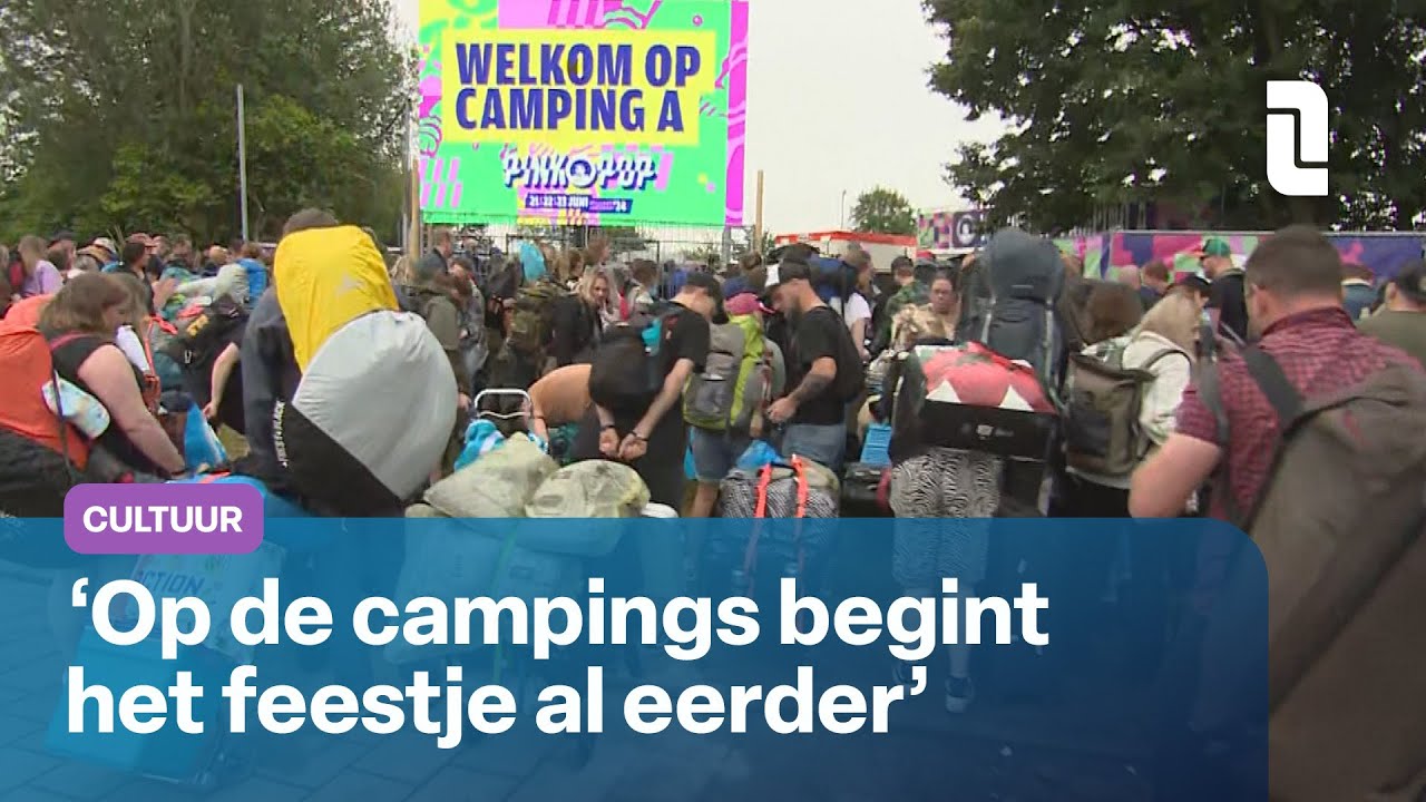 Pinkpopgangers in de rij bij de camping: 'We wachten hier al drie halve liters lang' | L1 Nieuws