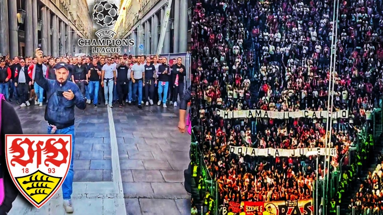 ⚽ VFB Stuttgart Fans Away at Turin • UCL • Juventus vs VFB Stuttgart (0-1)•