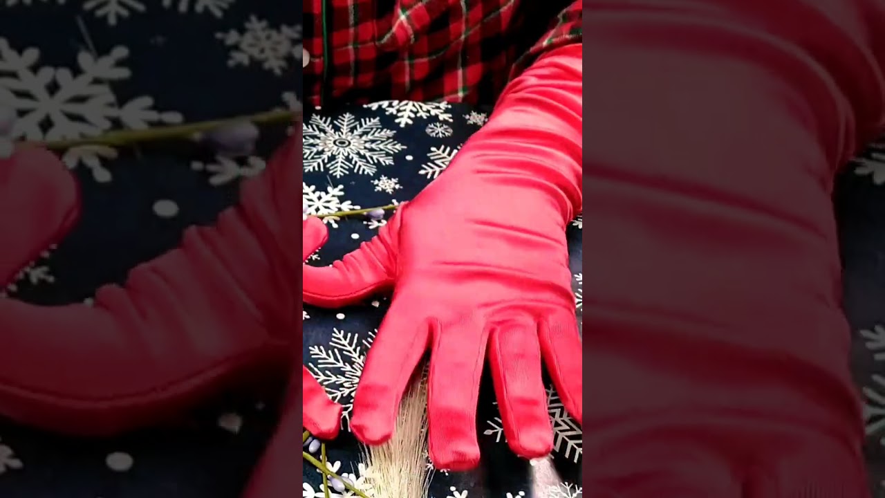 RED Satin Gloves ASMR 🧤 Whispering #asmrlikeasandbox #relaxing #gloves