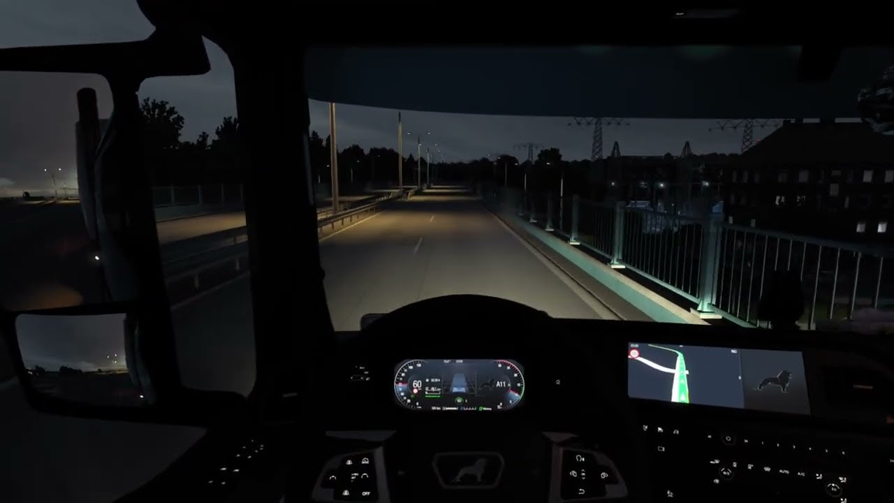 Euro Truck Simulator 2 POV | Relaxing MAN Truck Night Drive | ASMR Road Sounds
