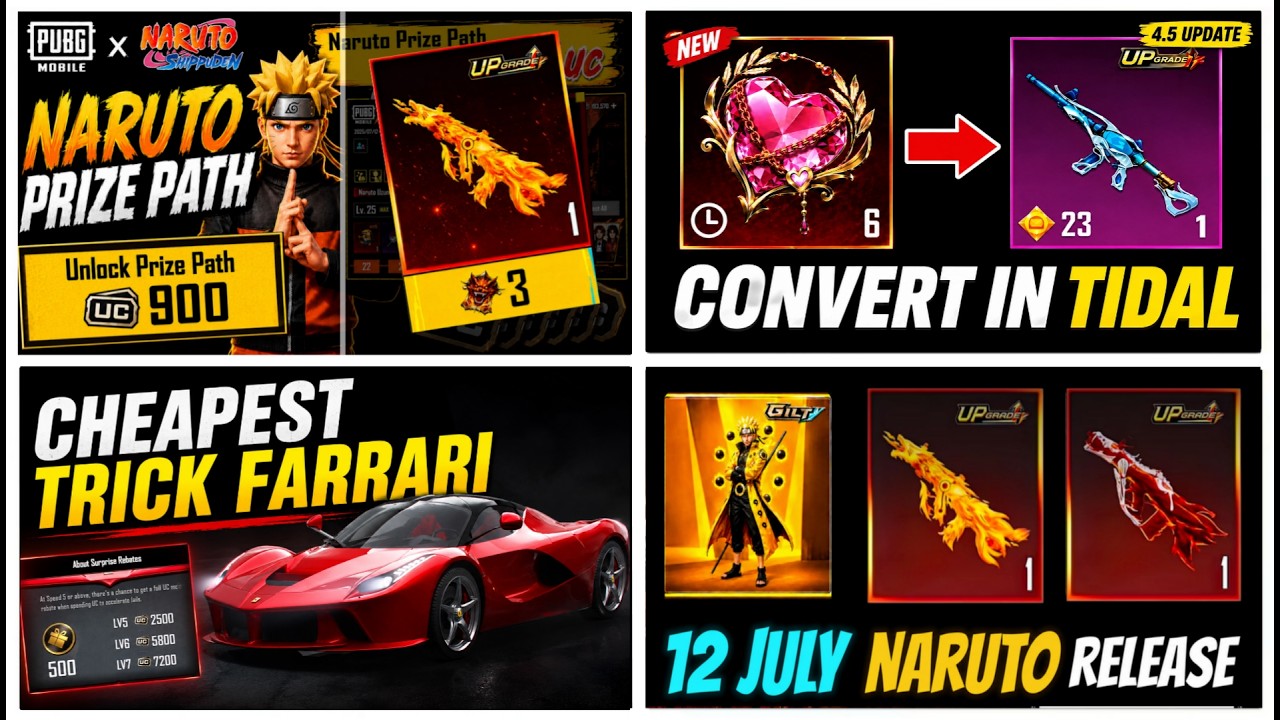 ⚠️ Alert DON'T REDEEM | 900 UC Naruto Prize Path | Cheapest Farrari Trick | Gem Transfer To Ultimate