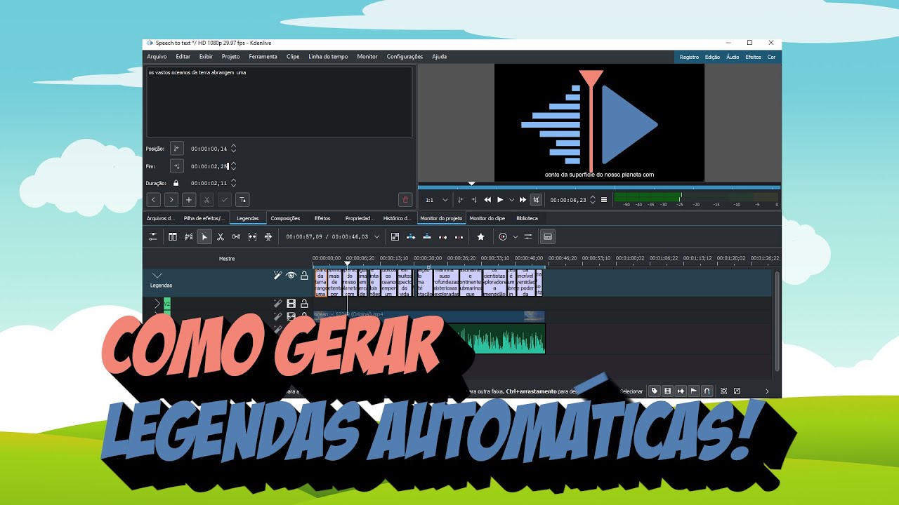 Kdenlive - Como gerar LEGENDAS AUTOMÁTICAS!