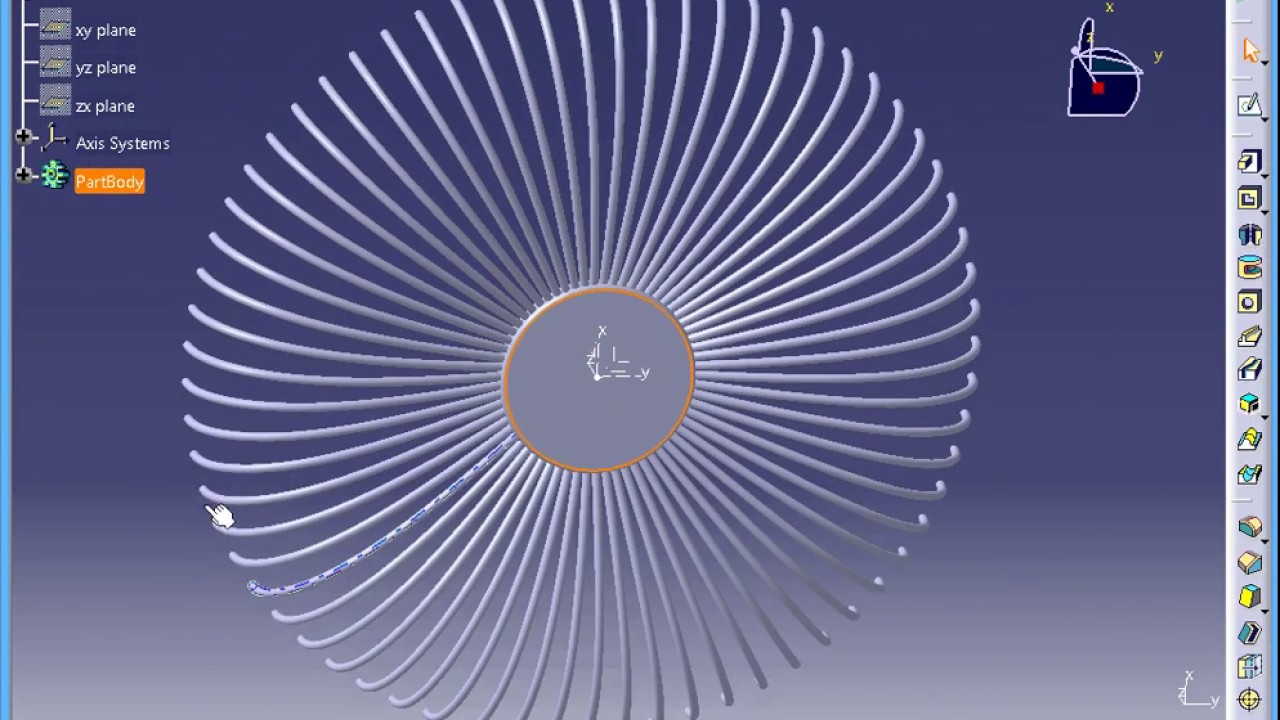 Catia V5 tutorials for beginners, full, SAFETY NET OF FAN IN CATIA V5