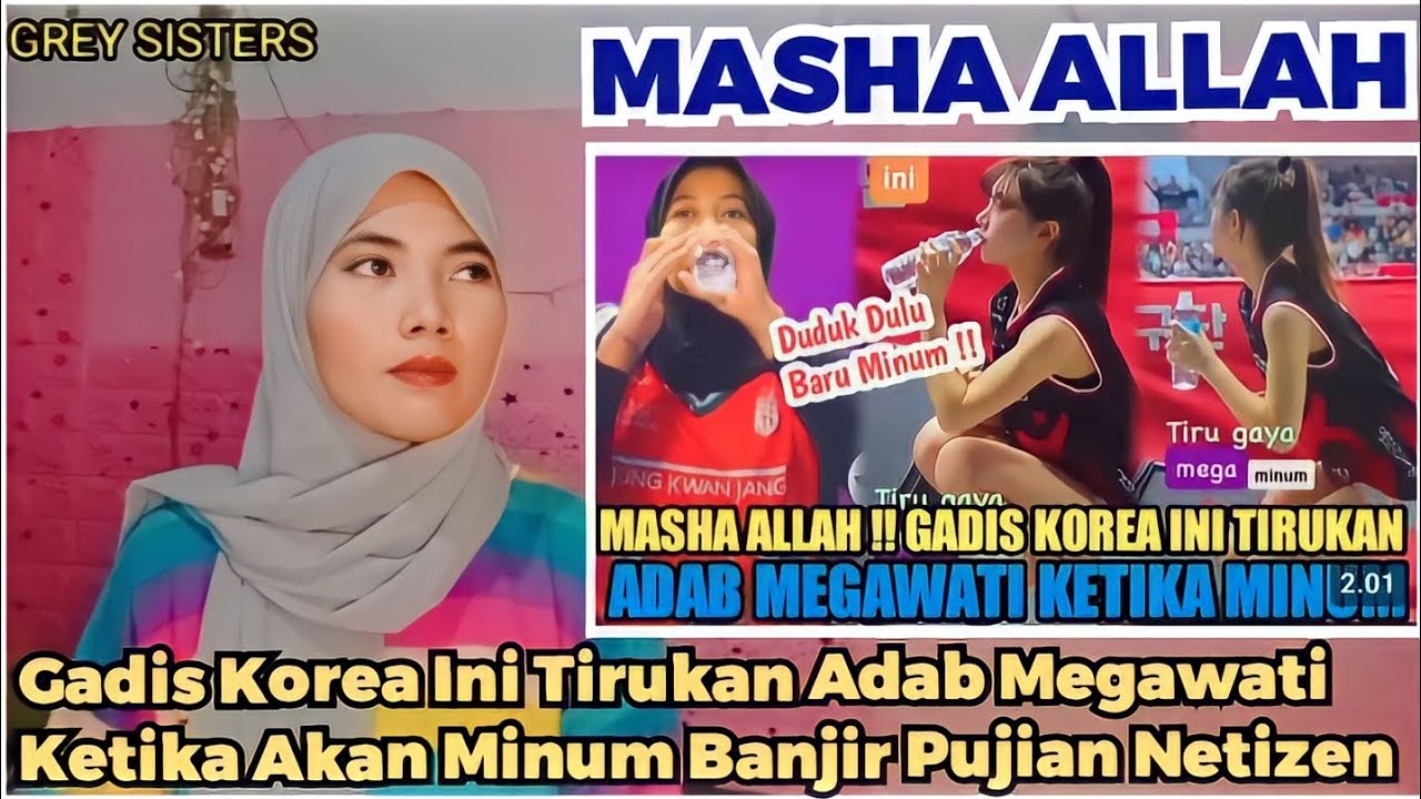 ADAB YANG BAGUS❗GADIS KOREA TIRU ADAB MEGAWATI HANGESTRI SAAT MINUM!!