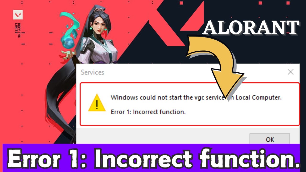 Windows could not start the vgc service error 1 incorrect function Fix