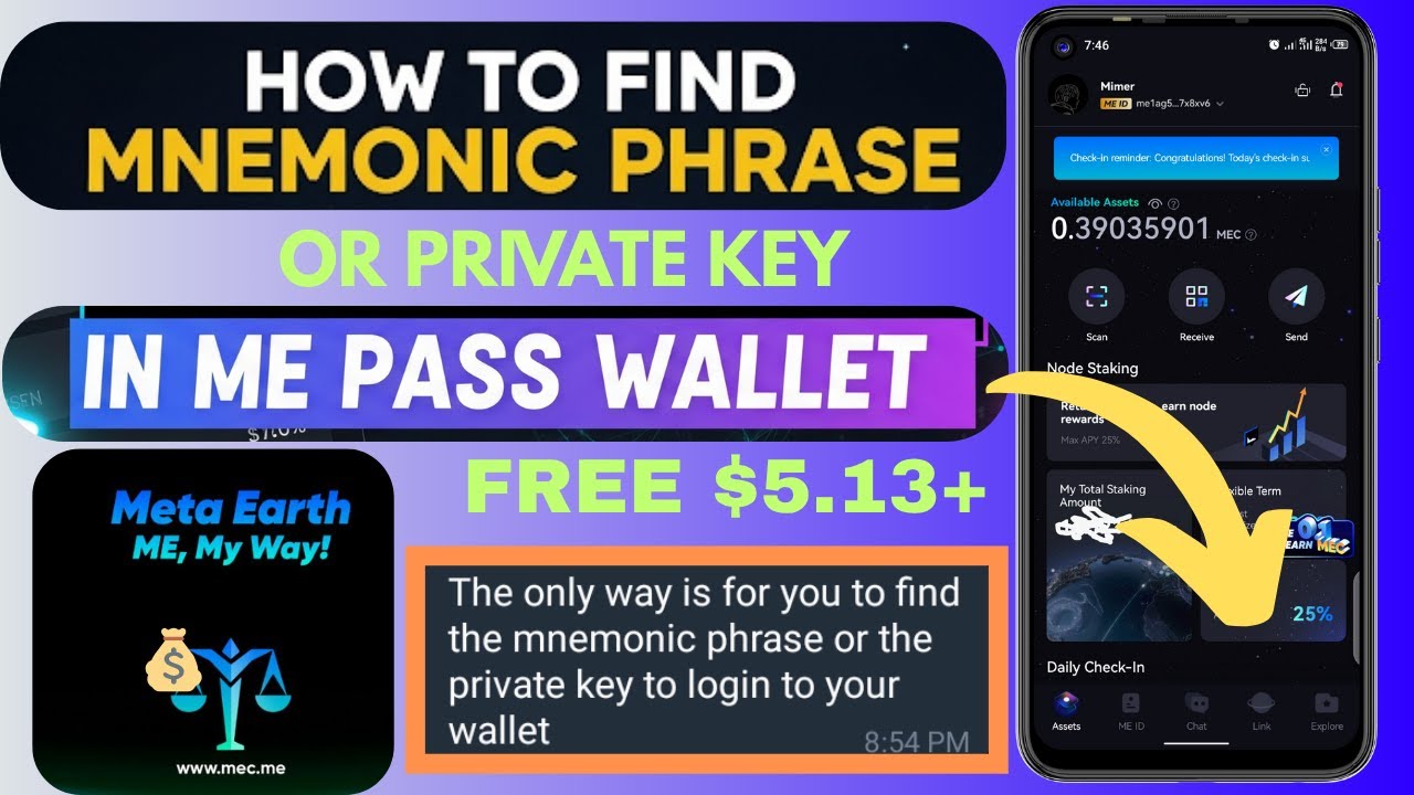 UNLOCK Your ME Pass Wallet! Find Mnemonic Phrase/Private Key EASILY