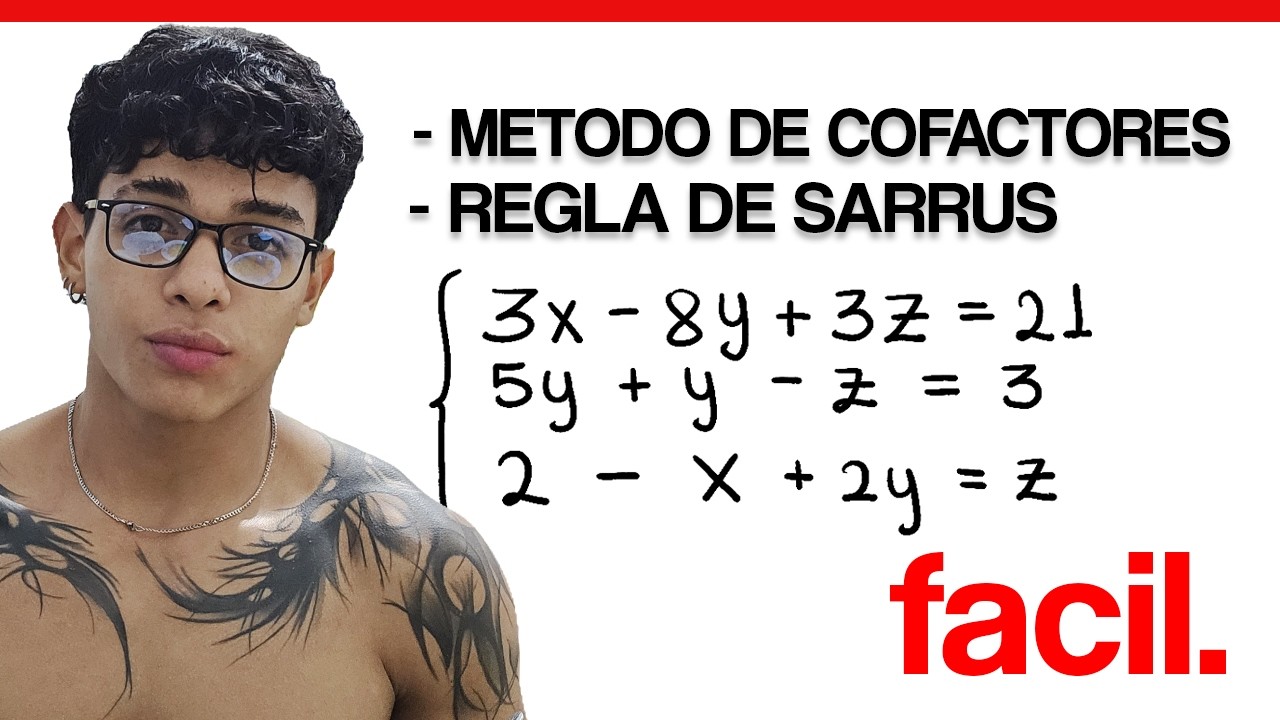 SISTEMA DE ECUACIONES 3x3 | REGLA DE SARRUS Y METODO DE COFACTORES - CRAMER 3x3