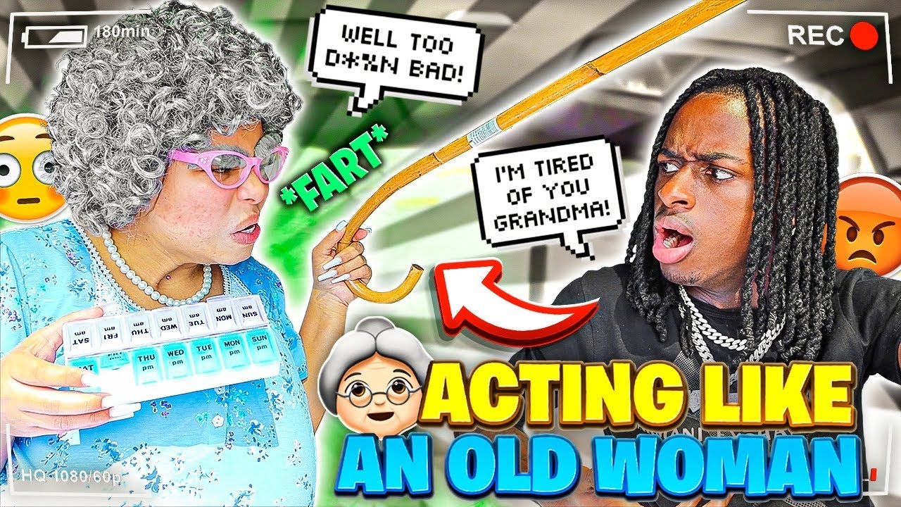 Acting Like A "OLD LADY" To See How My Boyfriend React... **HILARIOUS**