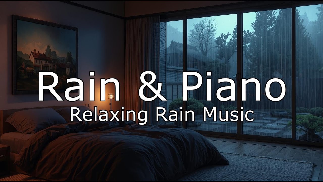 Relaxing Sleep Music + bedroom Rain Sounds 💧 Insomnia Relief, Calm Anxiety and Sleep Instantly